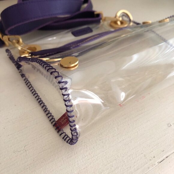 Hammitt Tony Small Clear Crossbody Bag Purple Trim - Picture 4 of 13